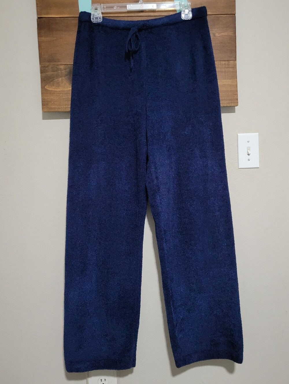 Free People Movement Navy Sheerpa Wides Leg Drawstring Waist Lounge Pants M/L